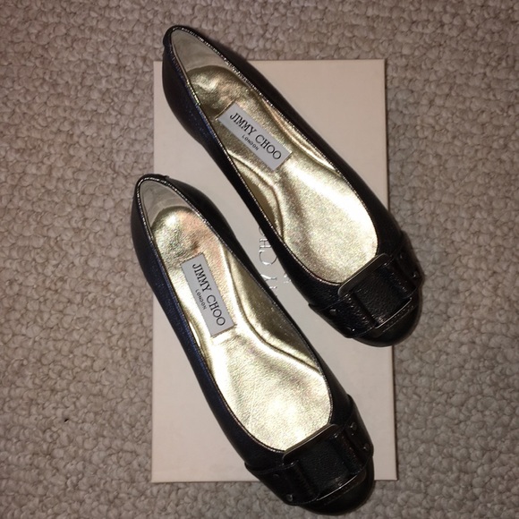 Jimmy Choo Women’s Gunmetal Baker Flat’s 36.5. - Picture 2 of 5